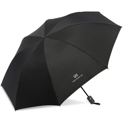 Automatische paraplu voor mannen en vrouwen, opvouwbare regenparaplu met zwarte coating voor de zon uv