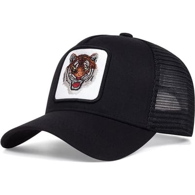 Unisex Tijger Borduurwerk Baseball Net Caps Lente En Zomer Buiten Verstelbare Casual Hoeden Zonbescherming Hoed black