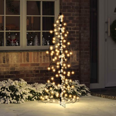 vidaXL Kerstboom 160 LED's Warmwit 150 cm Rattan