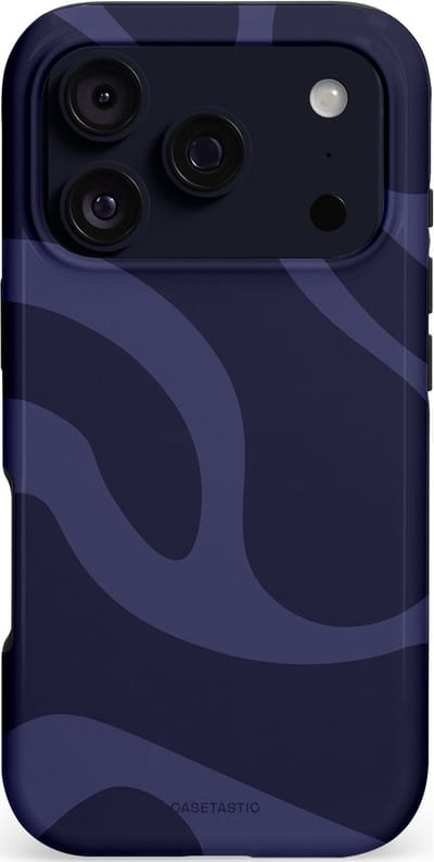 Casetastic hoesje geschikt voor Apple iPhone 17 Pro - MagSafe - Dubbellaagse bescherming - Diepzee Marine Golven - Fashion Case - Donkerblauw