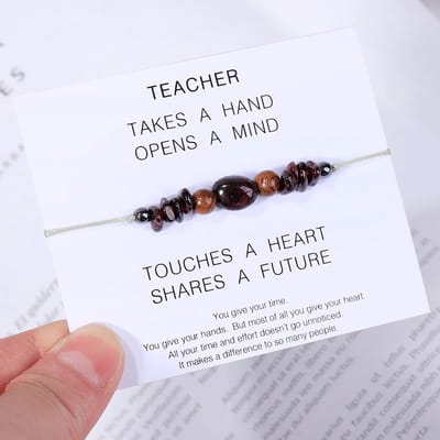 Bixorp "Leraar" Cadeau Armbandje - Edelsteen Armband voor Teacher Cadeau