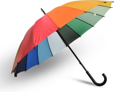 Paraplu Stevige Windproof Paraplu met Haak Handvat en Regenboogontwerp - Multi Collors - 80cm Lengte - ca. 98cm Diameter - Lichtgewicht - Voor Volwassenen