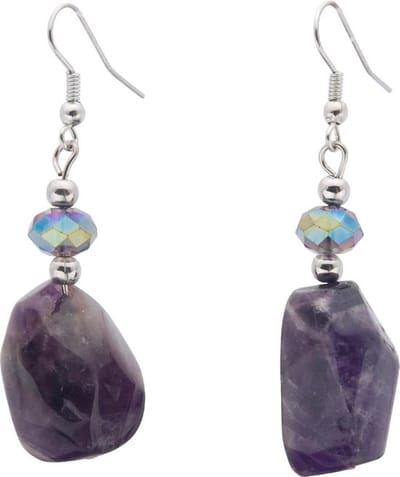 Behave - Oorbellen hanger lichtpaars edelsteen - Bohemian stijl - Zomer