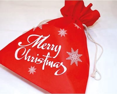 Set van 4 Kerstzakken Merry Christmass XL - Cadeauzakje - Verpakking - Inpakzakje - Kerstzak - 50 x 40 cm