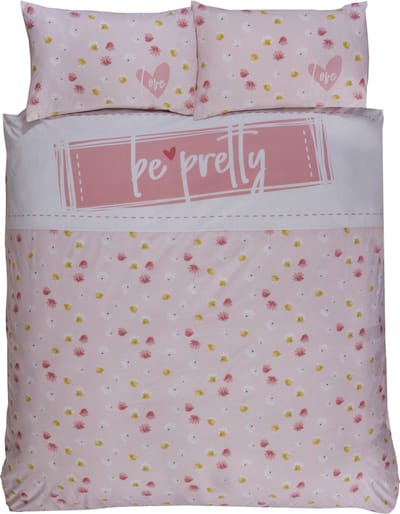 Dekbedovertrek Be Pretty blush - lits jumeaux - zachtroze met bloemen dekbed - lits-jumeaux geschikt voor dekbed 240 x 200/220 cm.