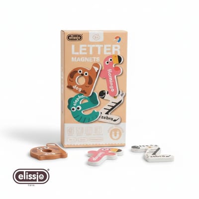 Elissio® – Magnetische Dierenletters voor Kinderen – 26 Stuks – Alfabet Speelgoed – Vanaf 3 Jaar - Magnetische ABC Dierenletter - Educatief speelgoed