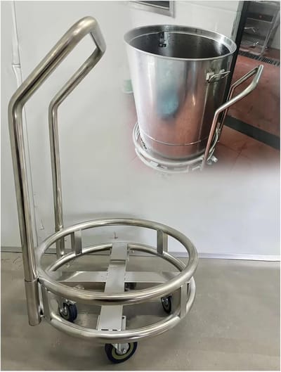 Roestvrijstalen Kar - Handduwkar Pootjes - Zware Lasten Verplaatsen - 150kg Draagkracht - 32 cm Diameter - Zilverkleurig