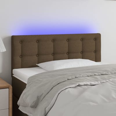 vidaXL - Hoofdbord - LED - 90x5x78/88 - cm - stof - donkerbruin