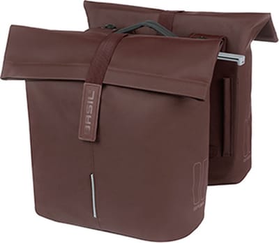 Basil City - Dubbele fietstas MIK - 32 liter- Roasted brown - Waterafstotend - Reflectiedetails -