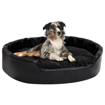 vidaXL - Hondenmand - 90x79x20 - cm - pluche - en - kunstleer - zwart
