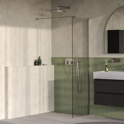 Brauer Oblivion - Inloopdouche - Helder Glas - 60 x 200 cm - incl. Glascoating - PVD RVS-Kleurig Geborsteld