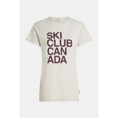 Penn & Ink W26f1924 05m-351 penn en ink t-shirt print ecru mel. aubergine