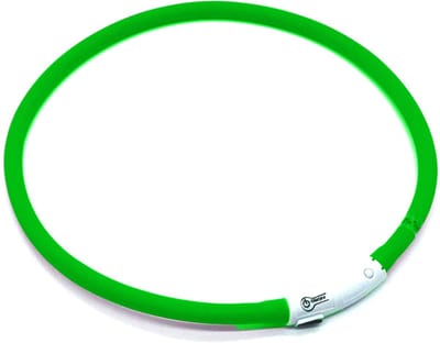 Oneay Oplaadbare LED-halsband voor honden via USB – Verstelbare veiligheidshalsband voor honden en katten – Met 3 lichtstanden en 12 lampjes – Groen