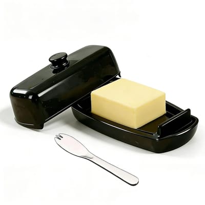 Dailygoods - Vastsea Botervloot met botermesje, Gesloten botervloot keuken voor boter, kaas en desserts