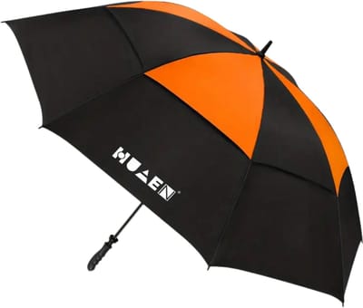 Nivard Moderne Golf Paraplu - Stormparaplu - Opvouwbaar - Windproof - Stormproef - UV Bescherming - Umbrella - Draagbaar - Oranje