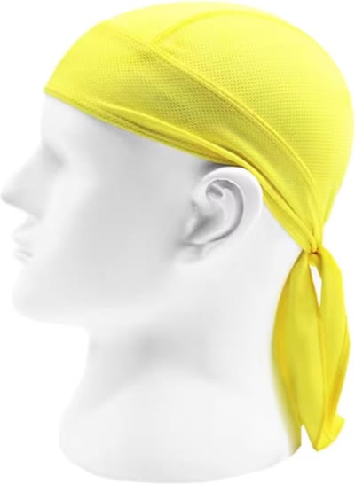 Scoby - Sport Bandana - Fietsmuts Voor Onder De Helm - Ventilerend Sportmutsje - Geel - One Size - Voor Volwassenen - 2 Stuks