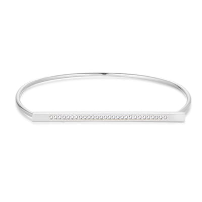 Twice As Nice Armband in edelstaal, bangle, steentjes 6cm