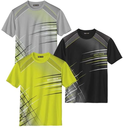 ATLAS FOR MEN - Set van 3 T-shirts Champion Sport - Heren - Verkrijgbaar in grote maten - 4XL