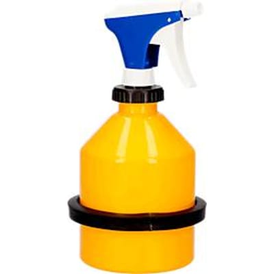 Spuitbus, plaatstaal, geel, 1 l, Ø 165 x H 300 mm, pompbevestiging met verstelbaar mondstuk