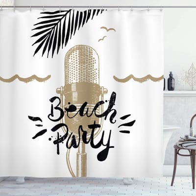 ABAKUHAUS Badgordijn – Strand-douchegordijn – 175x200 cm – camelkleur