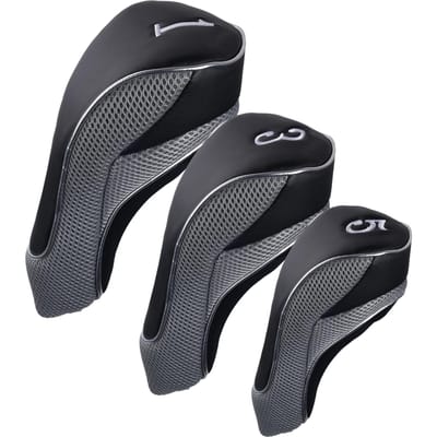 Andux Golf 460cc Driver Fairway Hout Club Hoes Klittenband Set van 3 (MT/MG10) (Grijs)