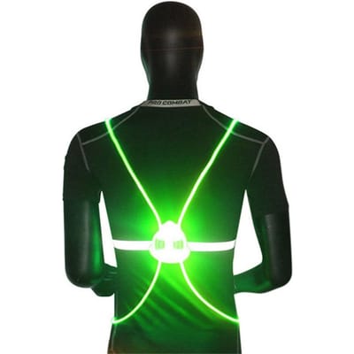 Gilet de sécurité réfléchissant à LED 360 pour la conduite en extérieur, haute visibilité pour la course nocturne, le cyclisme, l'équitation vert