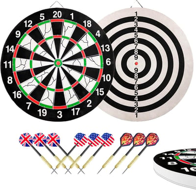 Dartbord met Darts Set - Dubbelzijdig en 18" (43 cm)