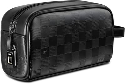 WiWU Reistas voor Smartphone Accessoires - Organizer Met vingerscan vergrendeling - Waterbestendig PU Leer - Anti-Diefstal Reis Tas - Zwart
