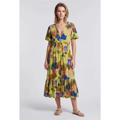 White Stuff Phoebe Midi Dress Green Multi Taglia: 12 | Abiti Midi Outlet | Donna | Verde