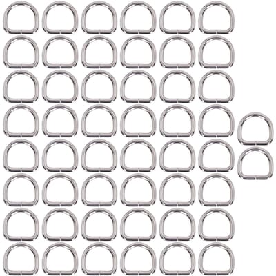 50 stuks D-ringen Duurzaam Draagbaar Compact Lichtgewicht Eenvoudig Vervangbaar Tasaccessoires voor Kleding Silver