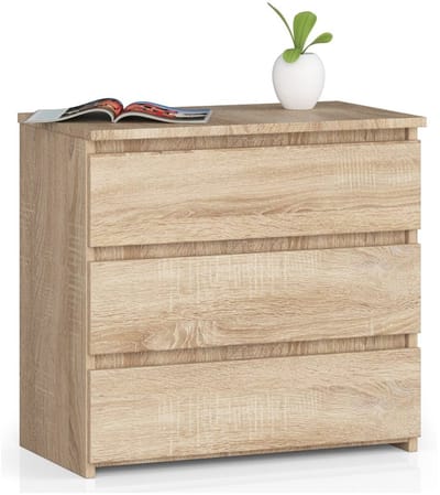 Nachtkastje CL3 met 3 Lades / AKORD Furniture Factory / Sonoma Eik / 60 x 57 x 35 cm