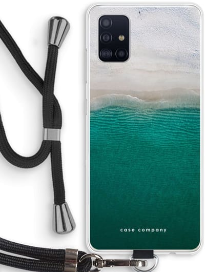 Case Company® - Hoesje met koord geschikt voor Samsung Galaxy A51 4G hoesje met Koord - Stranded - Telefoonhoesje met Zwart Koord - Bescherming aan alle Kanten en Over de Schermrand
