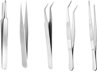Solidchoice - Set van 5 Professionele RVS Pincetten voor Precisiewerk en Handwerken