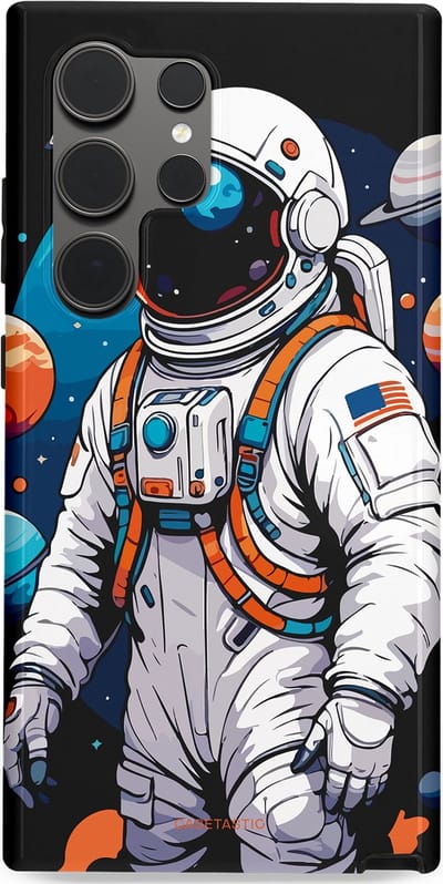 Casetastic Hoesje Geschikt voor Samsung S24 Ultra - Stijlvolle Beschermende Duo-layer Case - Astronaut in space