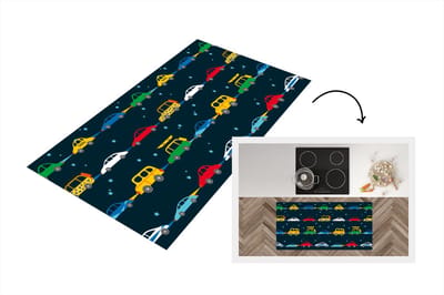 Keukenloper - Loper keuken - Patronen - Auto - Ruimte - 120x60 cm - Keukenloper vinyl