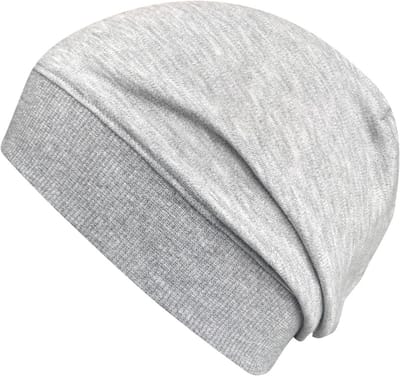 Lichte Kinder Beanie Muts Effen Grijs van Biologisch Katoen