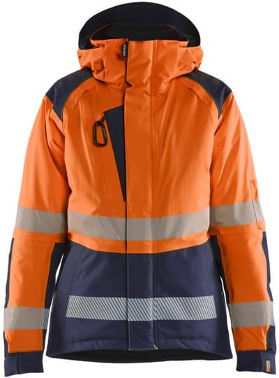 Blaklader 4456-1987 Dames Winterjas High Vis - High Vis Oranje/Marineblauw - XS
