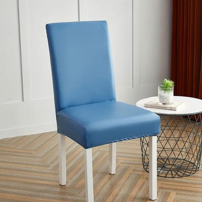 Waterdichte stoelhoes Pu elastische algemene leren stoelhoes woonkamer hotel eettafel stoelkussenhoes 1 /2 /4 /6 stuks 1pcs blauw