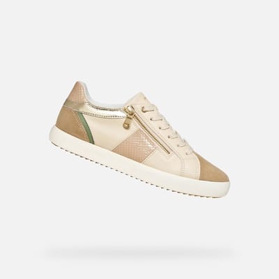 GEOX BLOMIEE DAMES Sneakers - BEIGE/MELKWIT - Maat 37