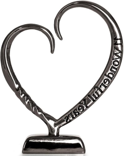 Jubileum Decoratie - Stalen Hart - Verjaardag Vieren - Handgesmeed Uniek - 15x12x3 cm - Staal