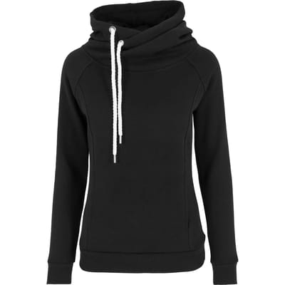Urban Classics - Raglan High Neck Hoodie/trui - M - Zwart