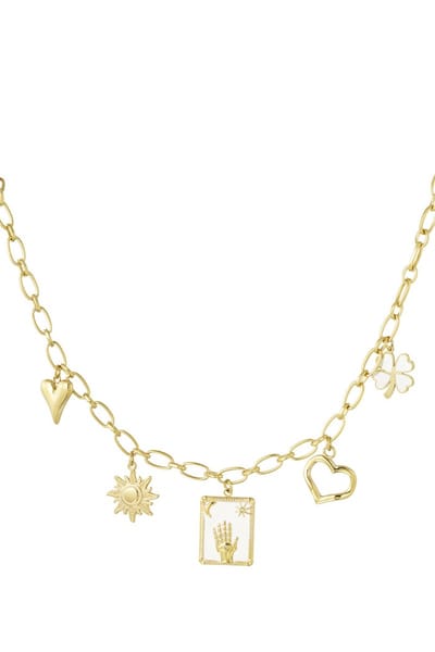 Bijoutheek Collier Bedels Magic Hand Wit Goud
