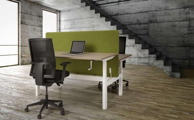 Duo bench slinger verstelbaar zit/zit bureau Teez breed 180CM diep 80CM bladkleur Antraciet eiken framekleur Zwart (RAL9005)