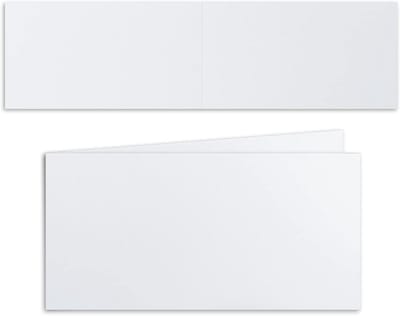50x Blanco Vouwkaarten DIN Lang (10,5x21 cm) - 250g/m² - Dubbele Kaarten voor Wenskaarten en Uitnodigingen