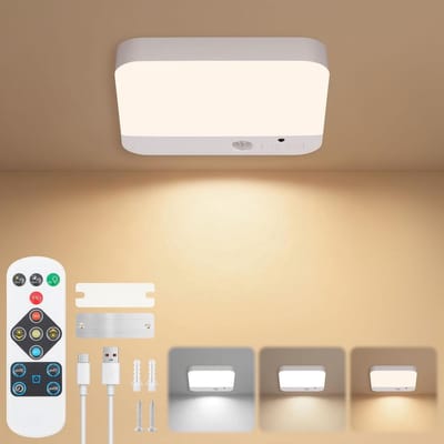 Plafondlamp Bewegingssensor - Draadloze Verlichting - Automatische Verlichting - Oplaadbare Batterij 4000mAh - 22x16x26cm - Wit