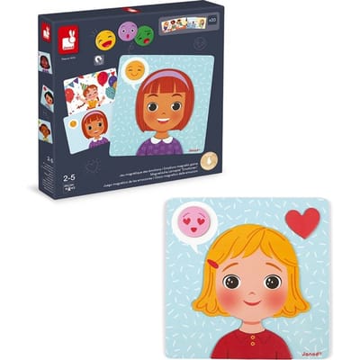Janod Spel - Magnetische Emoties - Dit Educatieve Magnetische Spel Laat Kinderen Emoties Ontdekken D