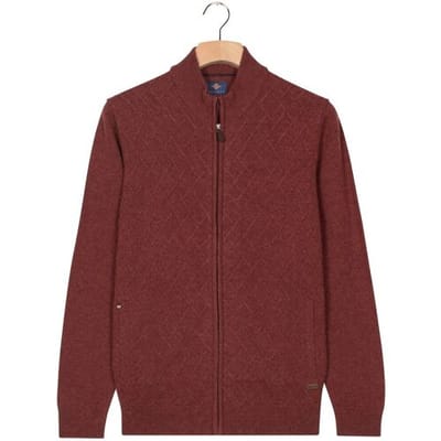 Baileys Vest Full Zip Front Body Structure Knit Deep Mauve / male