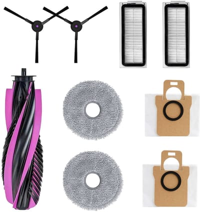 Geschikt voor Haier V30 V3S / RHSW-V30U1 Robotstofzuiger Accessoires Vervangingsset - 1 Hoofdborstel, 2 Zijborstels, 2 HEPA Filters, 2 Dweilpads, 2 Stofzakken