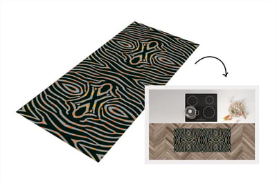 Keukenloper - Loper keuken - Zebra - Dierenprint - Patronen - 120x50 cm - Keukenloper vinyl