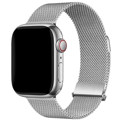 Premium Milanees bandje - Geschikt voor Apple Watch 1, 12, 2, 3, 4, 5, 6, 7, 8, 9, 10, 11 (42 mm), SE - 38/40/41 mm - Zilver